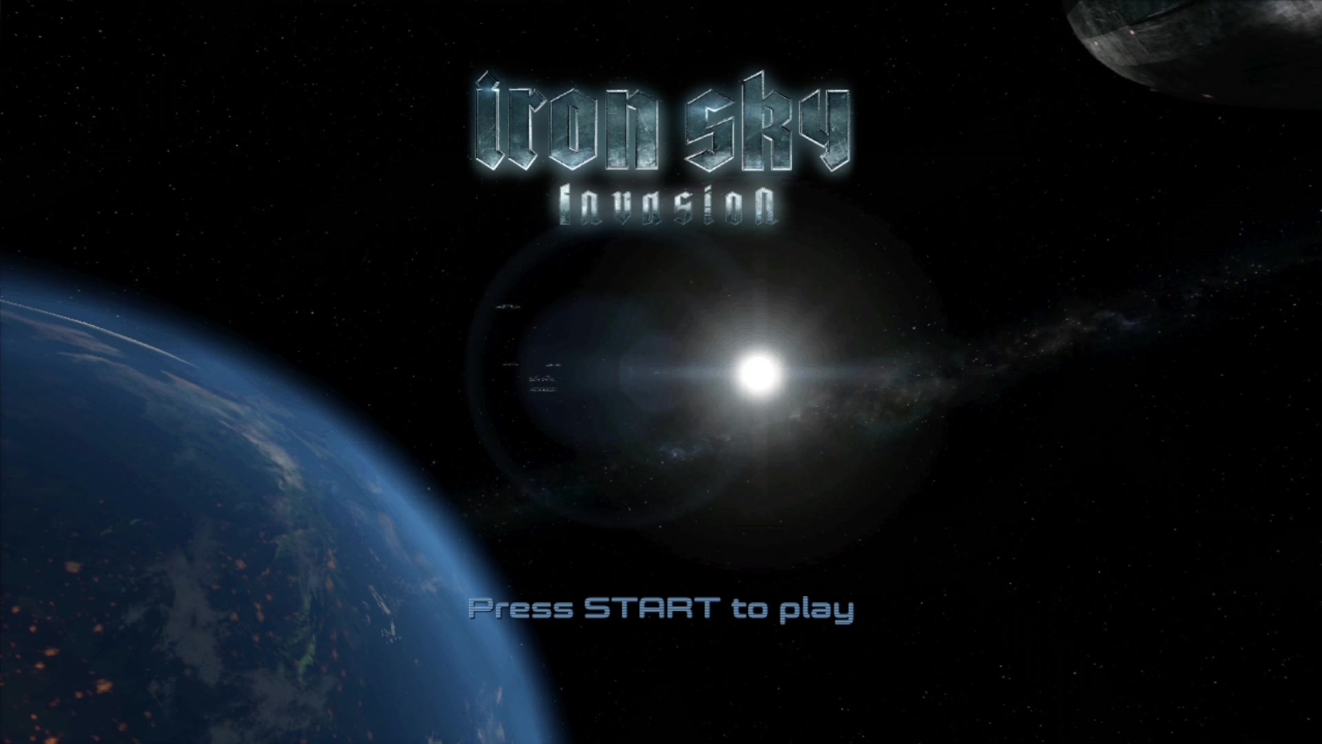 Iron Sky Invasion title screen for Xbox 360